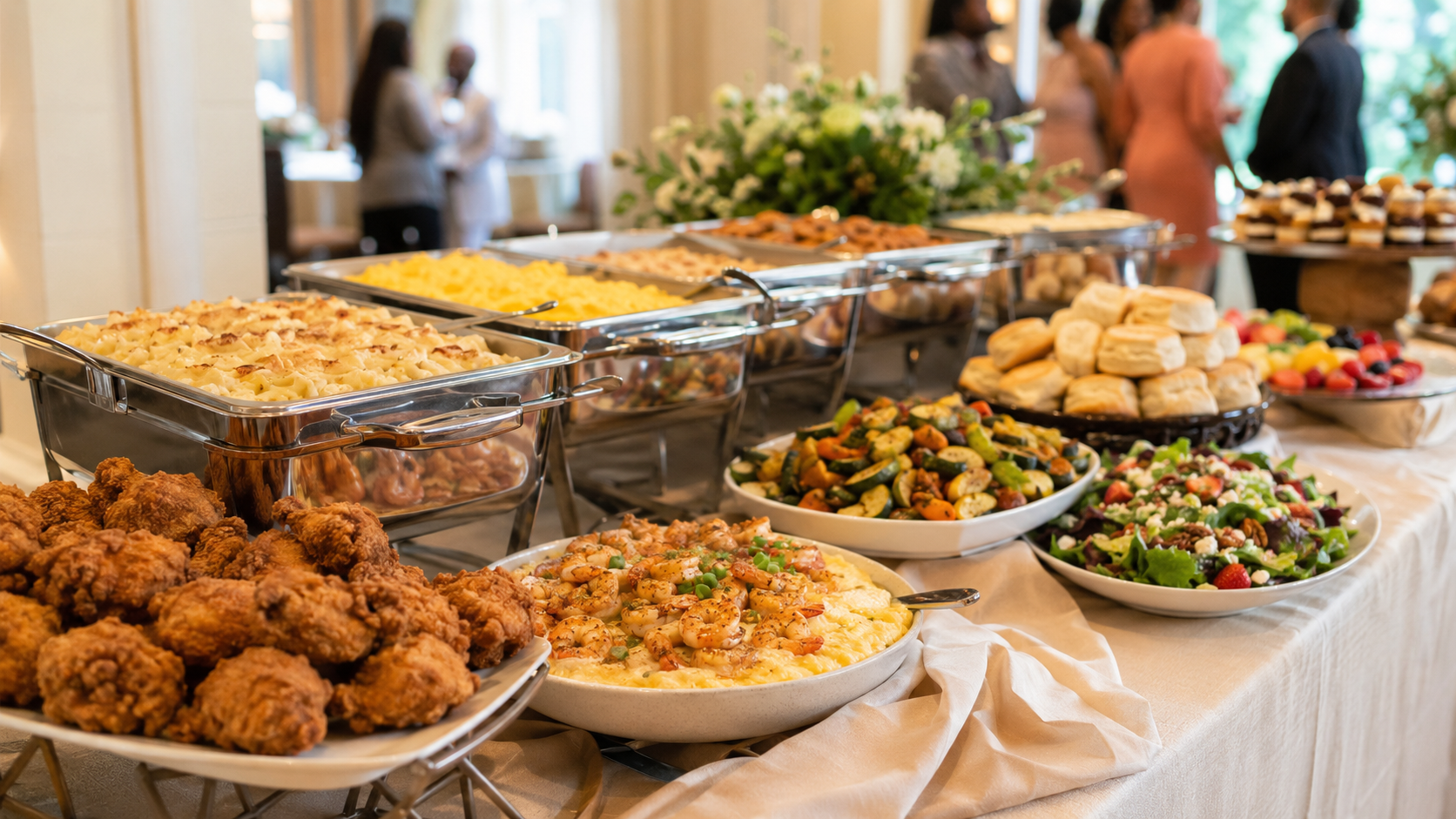 How much food for 100 guests at a catered event in Marietta